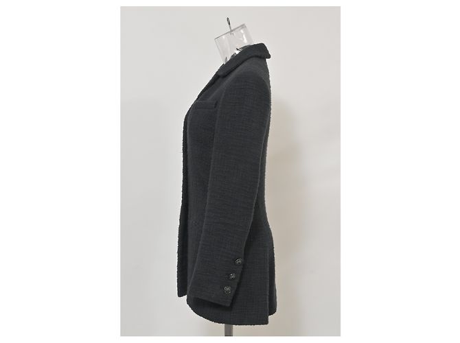 Timeless Chaqueta Chanel Bombay CC de tweed negro de algodón - vista 7