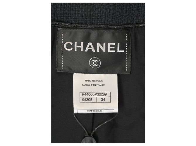 Timeless Chaqueta Chanel Bombay CC de tweed negro de algodón - vista 9