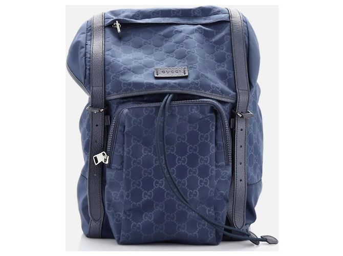 Zaino Gucci in nylon blu - vista 2