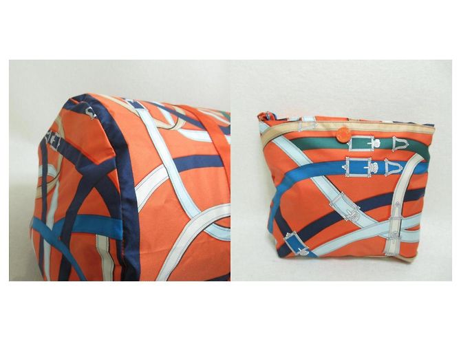Hermès Borsa Boston HERMES Air Silk Duffle 44 Arancione - vista 11