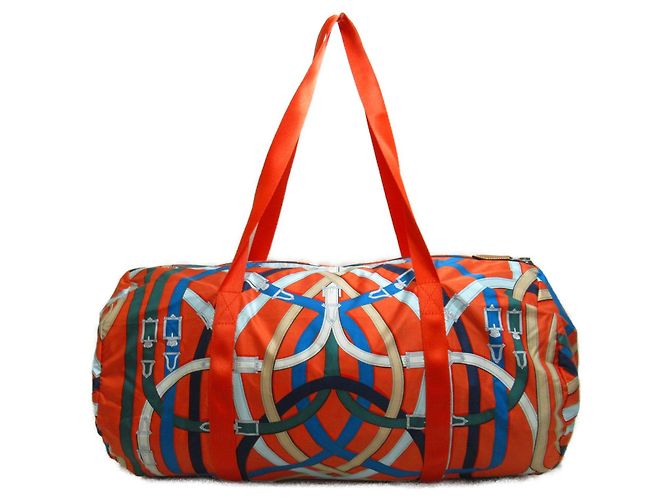 Hermès Borsa Boston HERMES Air Silk Duffle 44 Arancione - vista 3