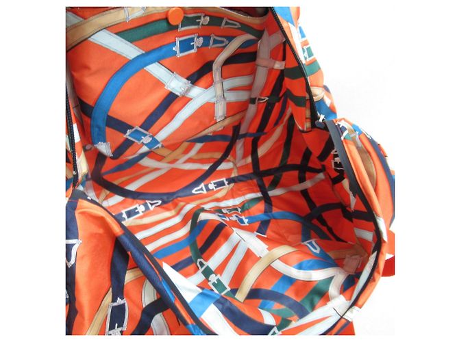 Hermès Borsa Boston HERMES Air Silk Duffle 44 Arancione - vista 6