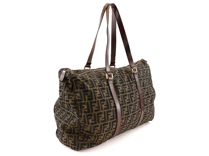 Borsa Boston Fendi Zucca Marrone - vista 3