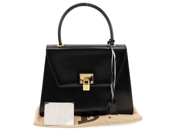 Borsa a mano in pelle di vitello nera Bally Nero - vista 11
