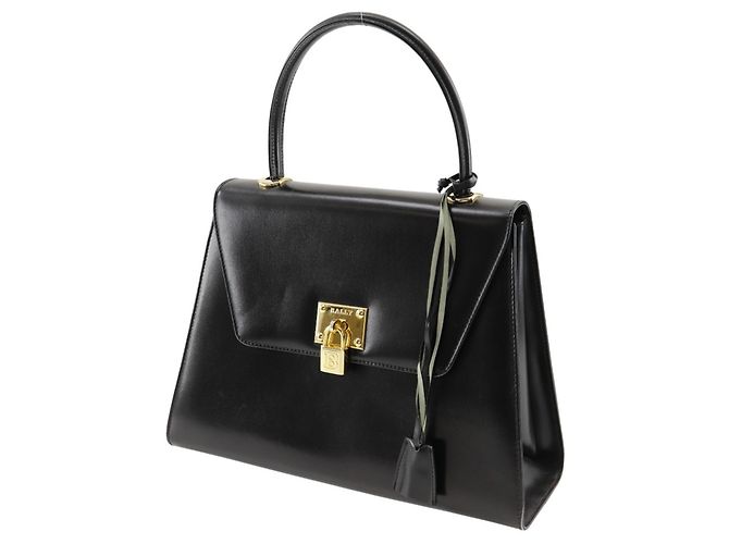 Borsa a mano in pelle di vitello nera Bally Nero - vista 2