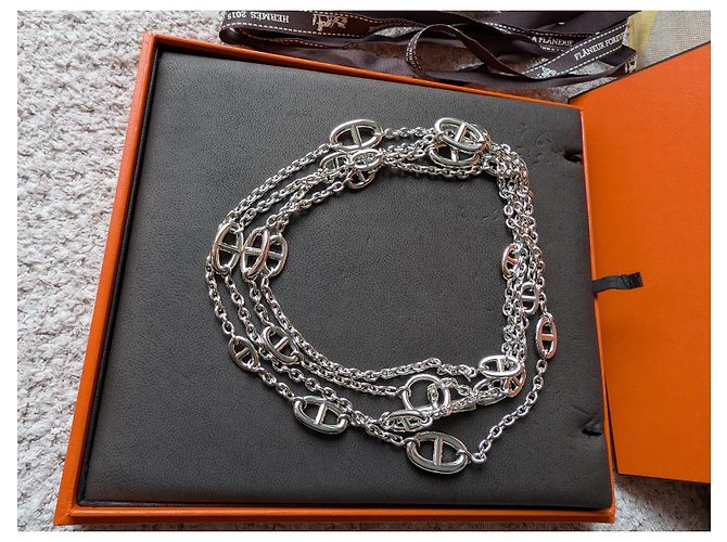 Hermès Collana Farandole di 160 cm in argento sterling 925 con scatola e ricevuta Silver hardware - vista 16