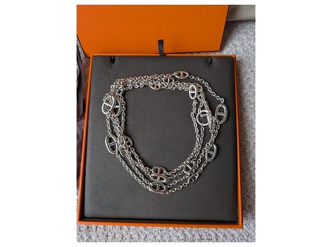 Hermès Collana Farandole di 160 cm in argento sterling 925 con scatola e ricevuta Silver hardware - vista 9