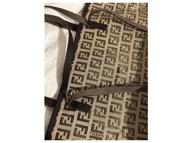 Borsa Tote Fendi Marrone Scuro Acetato - vista 7