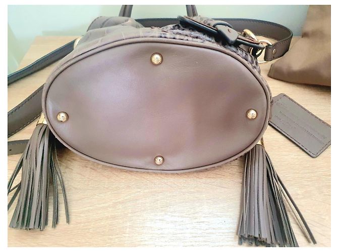 Premier Flirt Bolsa de mão Lancel 1º Flirt em couro com efeito croco taupe - vista 5