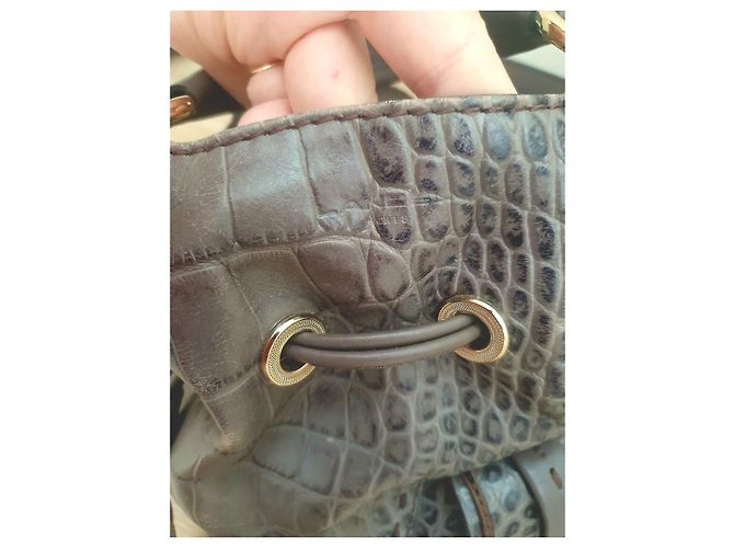 Premier Flirt Bolsa de mão Lancel 1º Flirt em couro com efeito croco taupe - vista 9