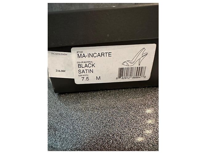 Décolleté neri Bcbg Max Azria in pelle e satin a punta aperta Nero - vista 5