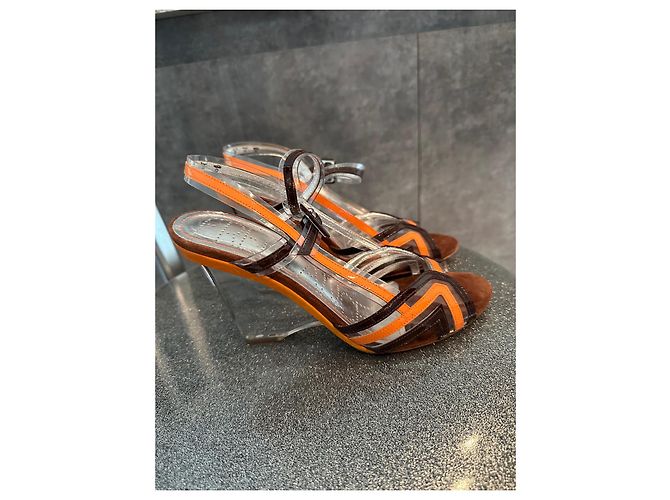 Sandali con zeppa Free Lance Crystal arancioni pelle 37 Arancione - vista 2