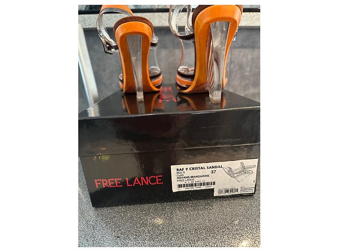 Sandali con zeppa Free Lance Crystal arancioni pelle 37 Arancione - vista 6