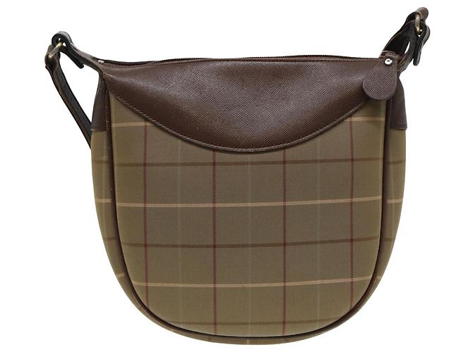 Autre Marque Borsa a Spalla Burberrys Nova Check in Tela Beige Marrone Auth bs15807 - vista 2