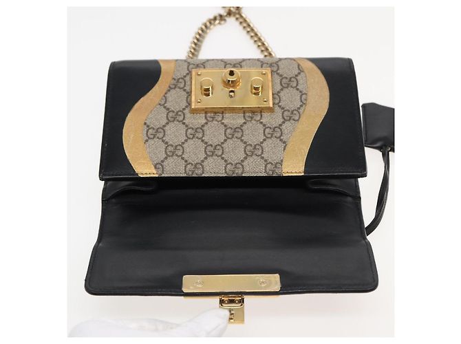 Borsa a spalla GUCCI Padlock GG Supreme in PVC beige 432182 Auth ar12095 - vista 19