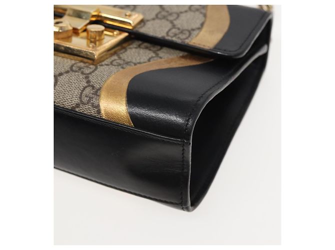 Borsa a spalla GUCCI Padlock GG Supreme in PVC beige 432182 Auth ar12095 - vista 8