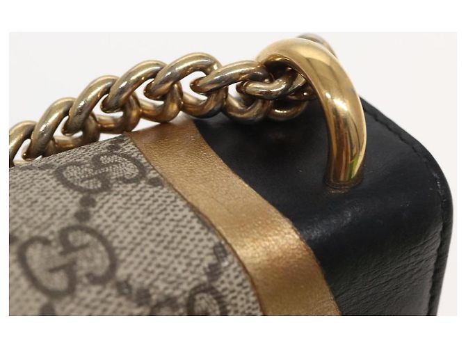 Borsa a spalla GUCCI Padlock GG Supreme in PVC beige 432182 Auth ar12095 - vista 9