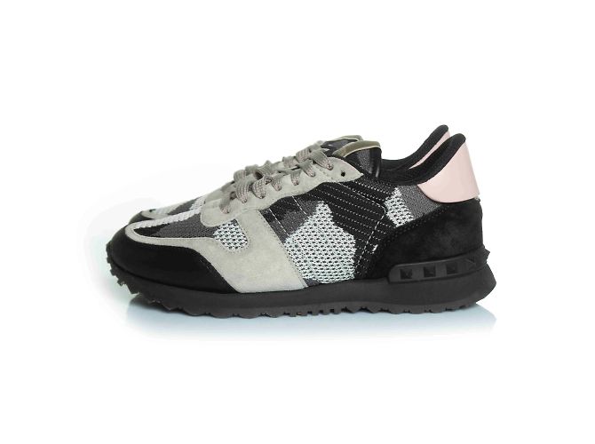 Valentino Garavani, Camo rockrunner in grigio e rosa - vista 2