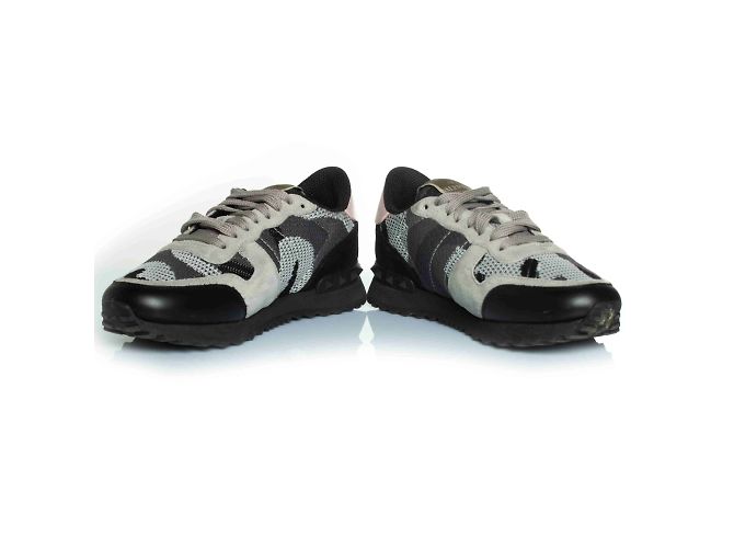 Valentino Garavani, Camo rockrunner in grigio e rosa - vista 5