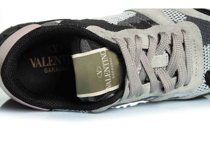 Valentino Garavani, Camo rockrunner in grigio e rosa - vista 8