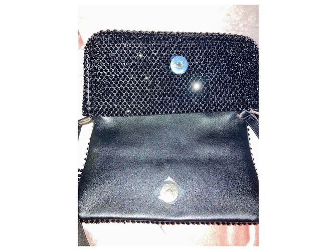 Jimmy Choo Avenue Mini Borsa a Spalla in Satin Nero - vista 5