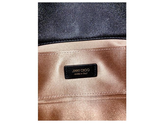 Jimmy Choo Avenue Mini Borsa a Spalla in Satin Nero - vista 6