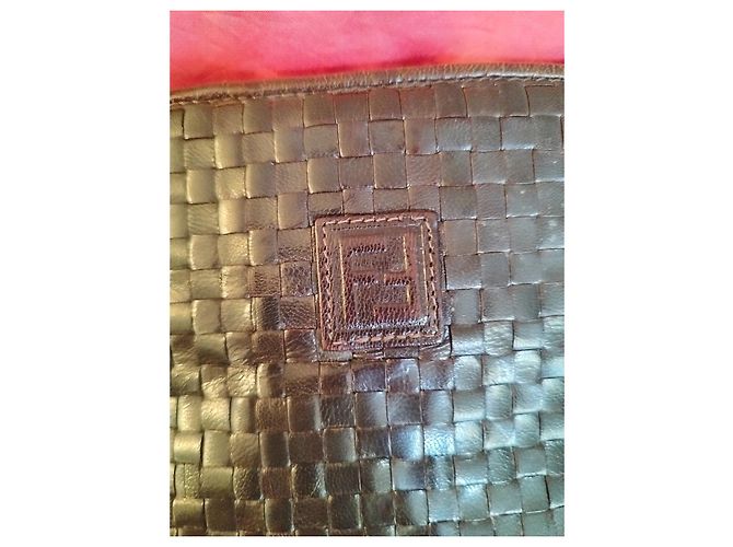 Fendi Tracolla con pelle intrecciato Marrone scuro - vista 9