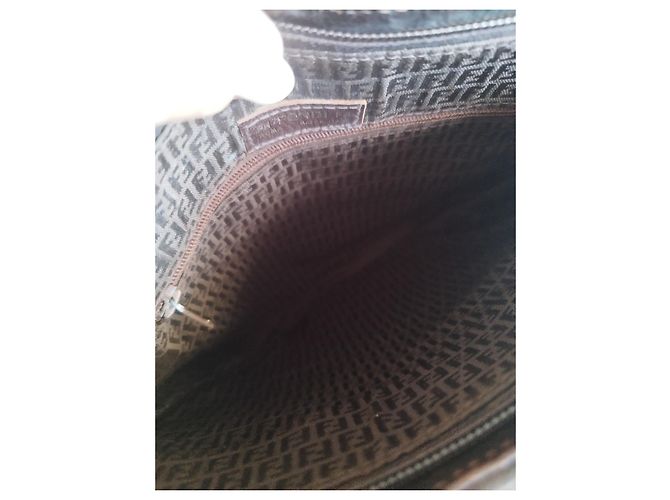 Fendi Tracolla con pelle intrecciato Marrone scuro - vista 3