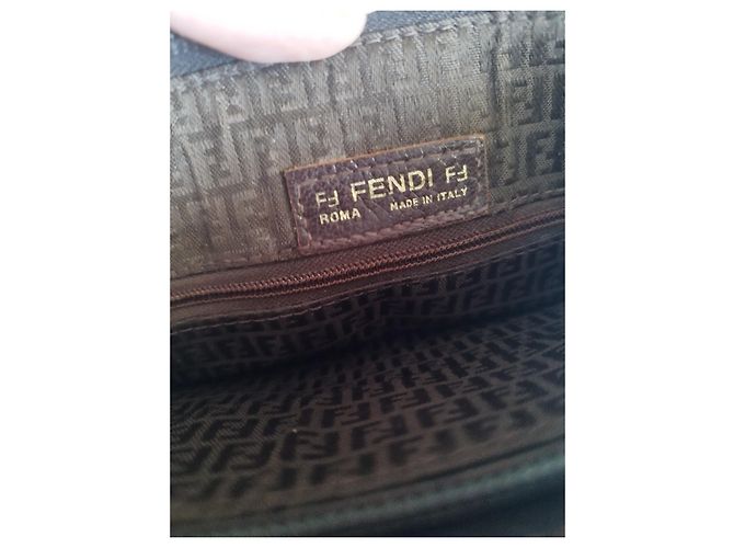 Fendi Tracolla con pelle intrecciato Marrone scuro - vista 4