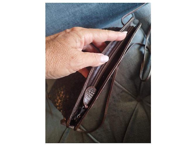 Fendi Tracolla con pelle intrecciato Marrone scuro - vista 5