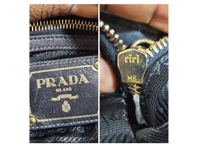 Tote Borsa a tracolla convertibile Prada in tessuto e pelle Nero - vista 4