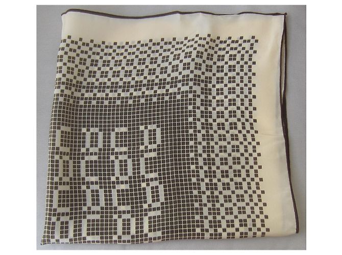 Sciarpa Gavroche Christian Dior in Seta Beige Cioccolato - vista 2