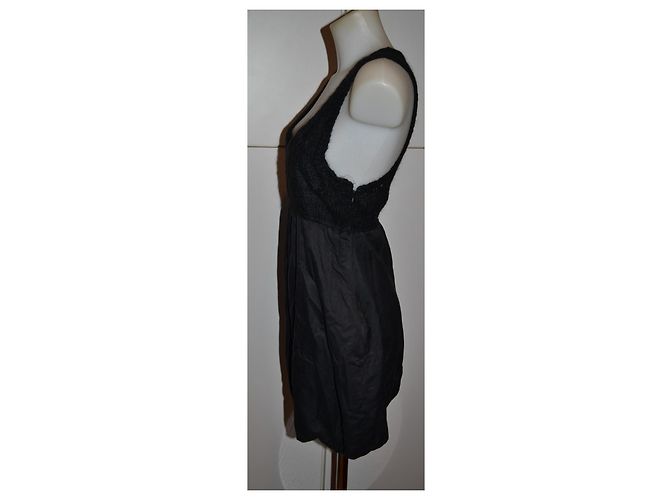 Abito mini Ermanno Scervino nero in seta e cotone - vista 3