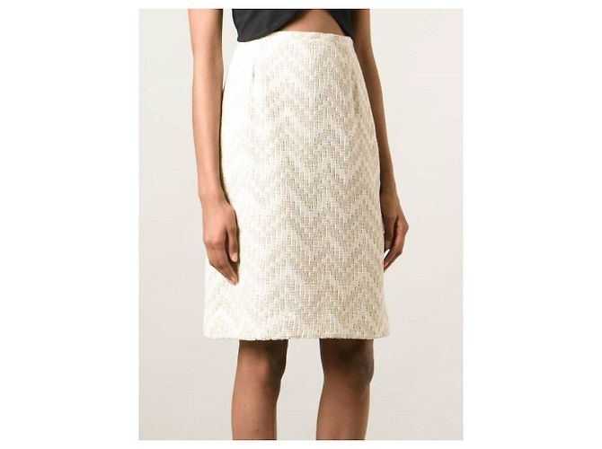 Jean Louis Scherrer Falda de punto Jean-Louis Scherrer Beige Crudo Arena - vista 3