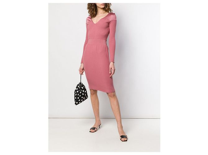 Alaïa Antike Rosa Midi Kleid - 2000er Pink - Ansicht 2