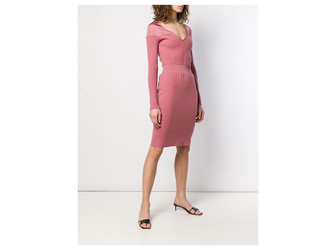 Alaïa Antike Rosa Midi Kleid - 2000er Pink - Ansicht 3