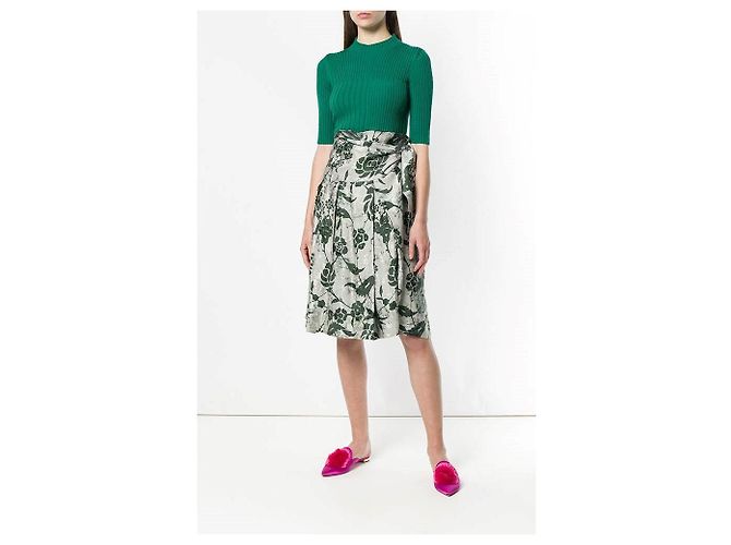Falda floral gris Dries Van Noten Verde Arena - vista 2