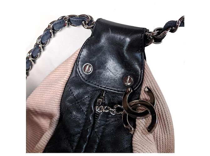 Chanel Bicolor Stofftasche - 2000er Pink Blau Sand - Ansicht 8