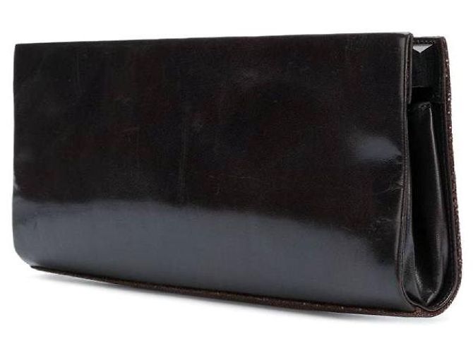 Clutch de cuero marrón Giorgio Armani - Años 2000 - vista 3