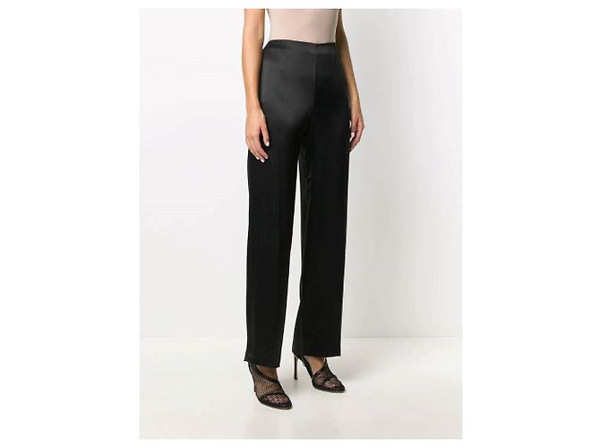 Pantalones de seda negra Chanel - años 2000 Negro - vista 3