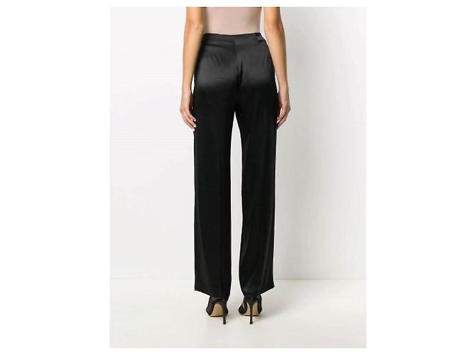 Pantalones de seda negra Chanel - años 2000 Negro - vista 4