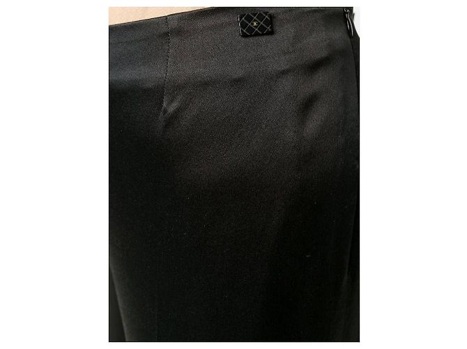 Pantalones de seda negra Chanel - años 2000 Negro - vista 5