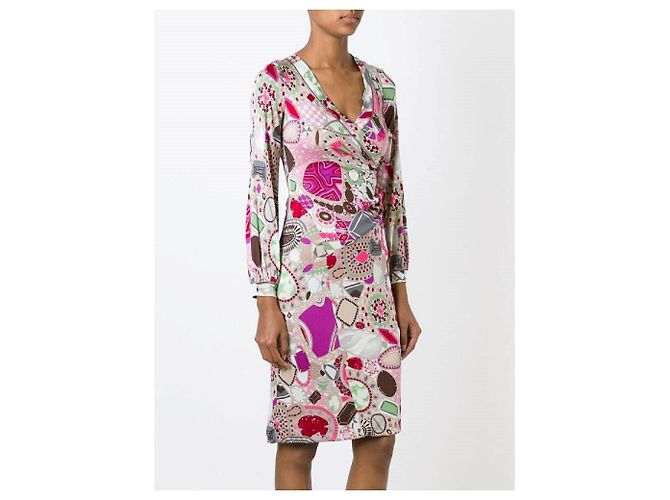 Abito Missoni rosa e multicolore - anni 2000 - vista 4