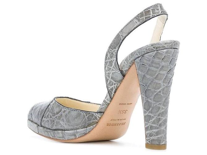 Décolleté in pelle grigia Jil Sander - anni 2000 Grigio - vista 3