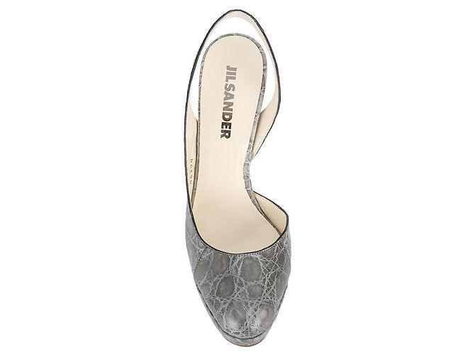 Décolleté in pelle grigia Jil Sander - anni 2000 Grigio - vista 4