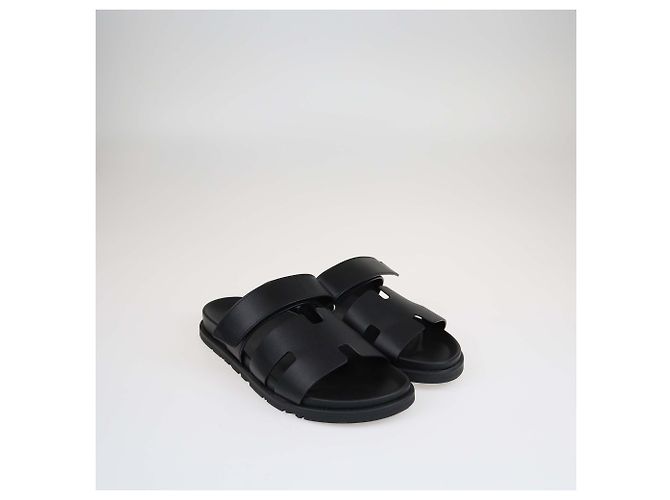 Hermès Sandales plates Chypre noires Hermes - vue 2