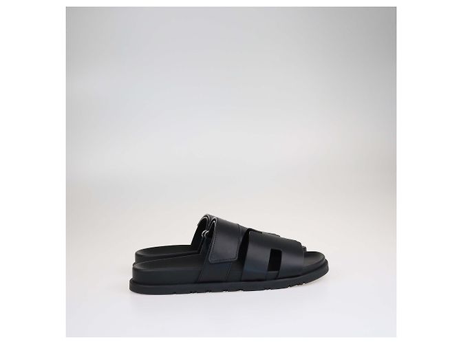 Hermès Sandales plates Chypre noires Hermes - vue 3