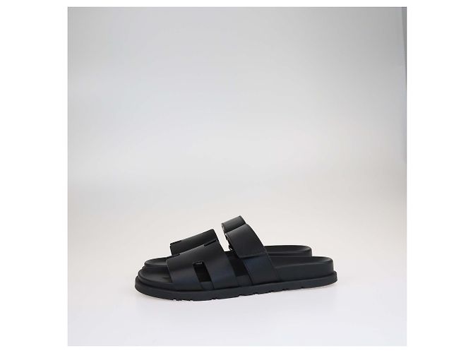 Hermès Sandales plates Chypre noires Hermes - vue 4