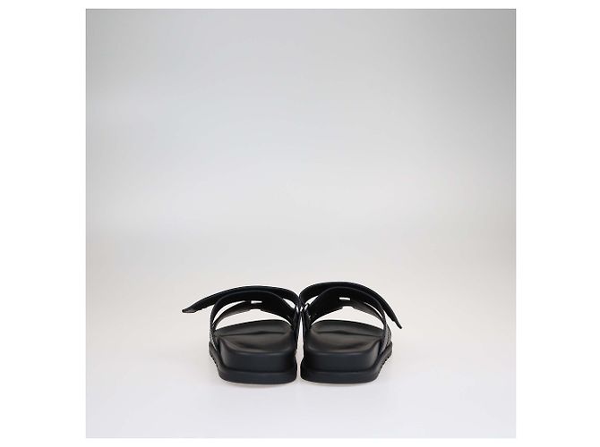 Hermès Sandales plates Chypre noires Hermes - vue 5