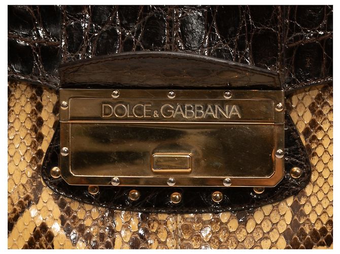 Dolce & Gabbana Python Handtasche Beige & Braun - Ansicht 7